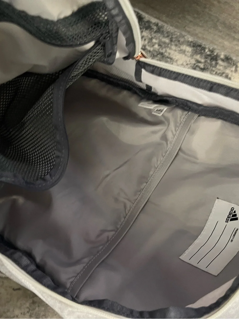 adidas Light Gray Backpack with Rainbow Logo Accent - Picture 4 of 4